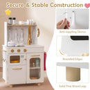 White Wooden Play Kitchen with Pull-Down Tap and Toy Telephone, White, view 10
