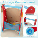 Wooden Activity Push Toy with Mirror and Shape Sorter, Ages 3+ – rear storage handle and wheels