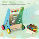 Wooden Activity Push Toy with Xylophone and Shape Blocks, Ages 3+ – rear storage compartment