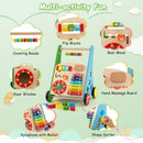 Wooden Activity Push Toy with Xylophone and Shape Blocks, Ages 3+ – xylophone and activity panel