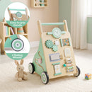 Wooden Activity Push Walker with Shape Sorter – handle and wheel details