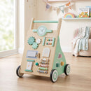 Wooden Activity Push Walker with Shape Sorter – playroom view