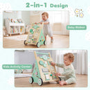 Wooden Activity Push Walker with Shape Sorter – seated and push play