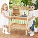 Wooden Barbecue Grill Playset with Sink and Play Food – Natural product view 2