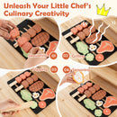 Wooden Barbecue Grill Playset with Sink and Play Food – Natural product view 6