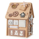 Wooden Busy House with Activity Panels and Storage – opposite side with gears and fittings