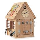 Wooden Busy House with Activity Panels and Storage – wooden busy house with activity panels