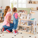 Wooden Dollhouse with Balcony, Pretend Pool and Furniture – Light Green product view 2
