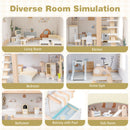 Wooden Dollhouse with Balcony, Pretend Pool and Furniture – Light Green product view 8