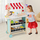 Wooden Ice Cream and Market Cart with Bell and Toy Scale – Green product view 1