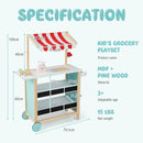 Wooden Ice Cream and Market Cart with Bell and Toy Scale – Green product view 4