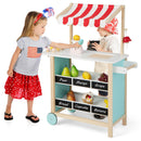 Wooden Ice Cream and Market Cart with Bell and Toy Scale – Green product view 7