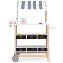 Wooden Ice Cream and Market Cart with Bell and Toy Scale – White product view 3