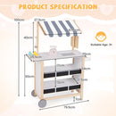 Wooden Ice Cream and Market Cart with Bell and Toy Scale – White product view 4