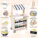 Wooden Ice Cream and Market Cart with Bell and Toy Scale – White product view 8