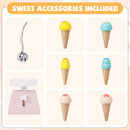 Wooden Ice Cream and Market Cart with Bell and Toy Scale – White product view 9