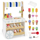 Wooden Ice Cream Cart with Cones, Ice Pops and Bell – cart and listed accessories