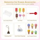 Wooden Ice Cream Cart with Cones, Ice Pops and Bell – six cones six ice pops and accessories