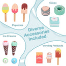 Wooden Ice Cream Cart with Vending Machine, Cyan, view 9