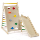 Wooden Indoor Climbing Gym with Rock Wall and Slide – complete climbing gym and slide