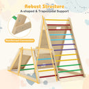 Wooden Indoor Climbing Gym with Rock Wall and Slide – connected wooden supports
