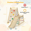 Wooden Indoor Climbing Gym with Rock Wall and Slide – full footprint and dimensions