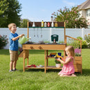 Wooden Mud Kitchen with Planter Boxes and Trellis – Brown view 1