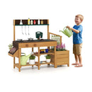 Wooden Mud Kitchen with Planter Boxes and Trellis – Brown view 2