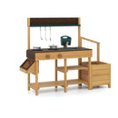 Wooden Mud Kitchen with Planter Boxes and Trellis – Brown view 3
