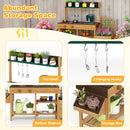 Wooden Mud Kitchen with Planter Boxes and Trellis – Brown view 9