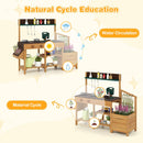 Wooden Mud Kitchen with Planter Boxes and Trellis – Brown view 11