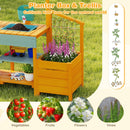 Wooden Mud Kitchen with Planter Boxes and Trellis – Yellow view 8