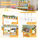 Wooden Mud Kitchen with Planter Boxes and Trellis – Yellow view 9