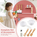 Wooden Play Kitchen with Clicking Knobs and Cookware, Pink, view 7