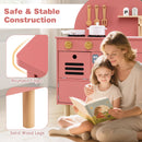 Wooden Play Kitchen with Clicking Knobs and Cookware, Pink, view 8