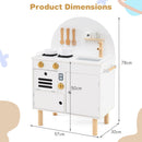 Wooden Play Kitchen with Clicking Knobs and Cookware, White, view 4