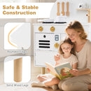 Wooden Play Kitchen with Clicking Knobs and Cookware, White, view 8