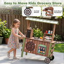 Wooden Pretend Food Cart with Grill and Coffee Maker, Brown / Green, view 11