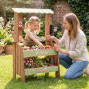 Wooden Pretend Grocery Stand with 43 Accessories, Rustic Brown / Green / White, view 2