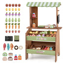 Wooden Pretend Grocery Stand with 43 Accessories, Rustic Brown / Green / White, view 4