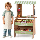 Wooden Pretend Grocery Stand with 43 Accessories, Rustic Brown / Green / White, view 7