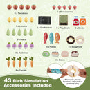Wooden Pretend Grocery Stand with 43 Accessories, Rustic Brown / Green / White, view 9