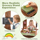 Wooden Pretend Grocery Stand with 43 Accessories, Rustic Brown / Green / White, view 10