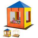 Colourful canopy sandpit with mesh sides and removable cover