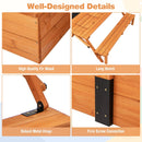 Wooden Sandpit with Folding Picnic Table and Adjustable Canopy – wooden panels hinges and frame details
