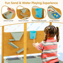 Wooden Sandpit with Sand Wall and Removable Canopy – funnel chutes bucket and basins