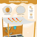 Wooden Sandpit with Sand Wall and Removable Canopy – removable fabric canopy