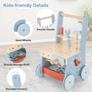 Wooden Tool Workbench Push Toy with Shape Sorter, Blue, view 9