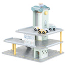 Wooden Toy Parking Garage with Lift and Helipad – garage with four cars and helicopter
