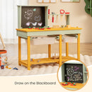 Wooden Toy Workbench with Blackboard and Storage Baskets – blackboard for drawing